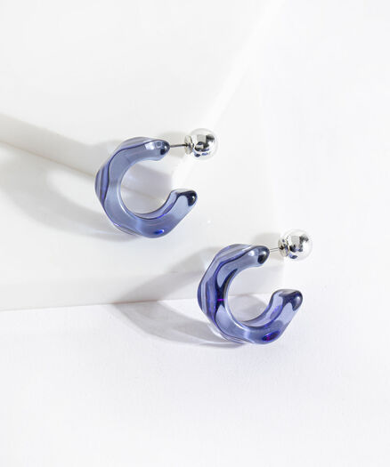 Jelly Hoop Earring, Blue