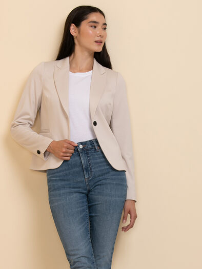 Single Breasted Blazer by Jules & Leopold, Almond