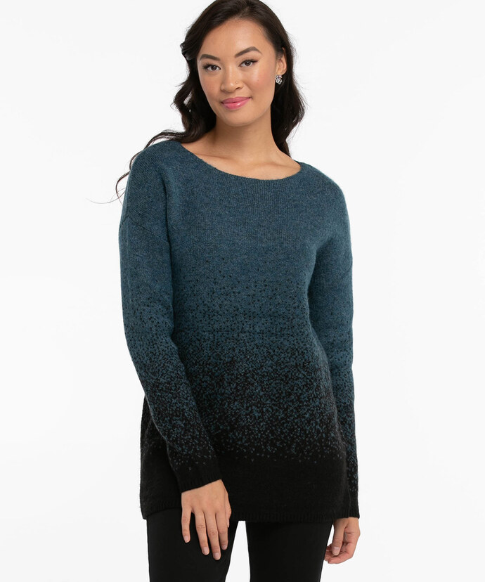 Ombre Boat Neck Tunic Sweater Image 1