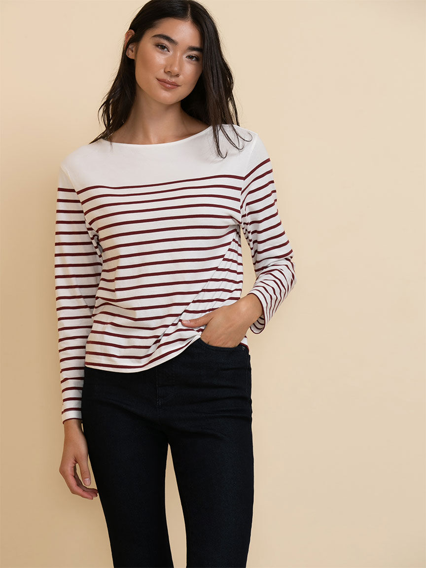 Long Sleeve Boat Neck Top Rickis
