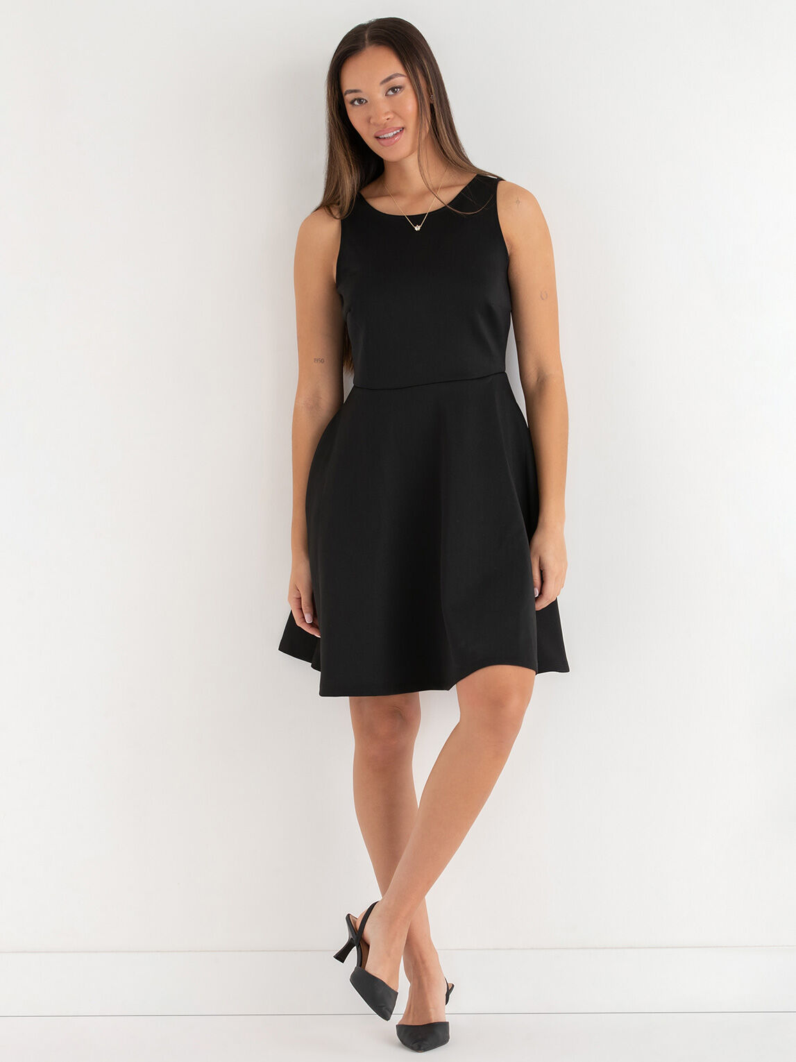 Black skater deals dress with pockets