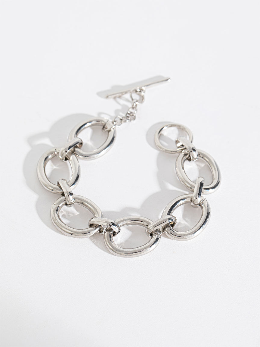 Silver chunky chain bracelet on sale