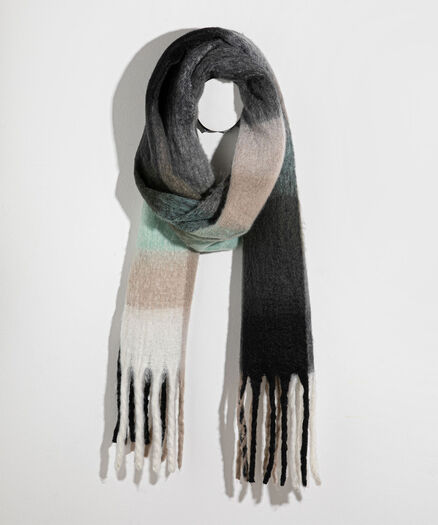 Faded Pastel Scarf, Black/Mint/Beige Faded Pastel Scarf, Black/Mint/Beige