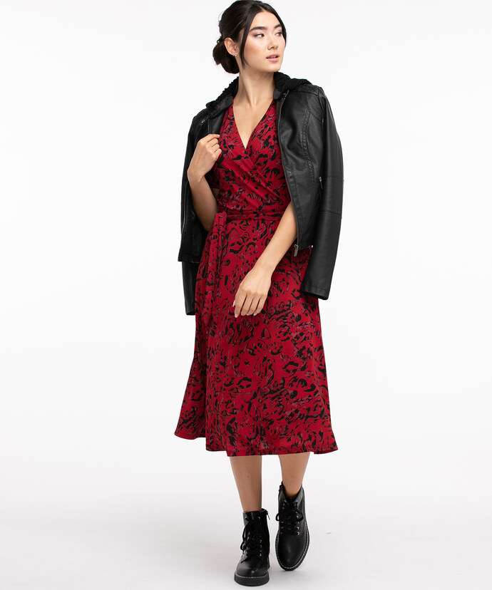 Eco-Friendly Belted Wrap Dress Image 5