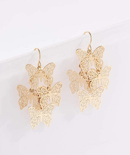 Dangly Butterfly Earring, Gold