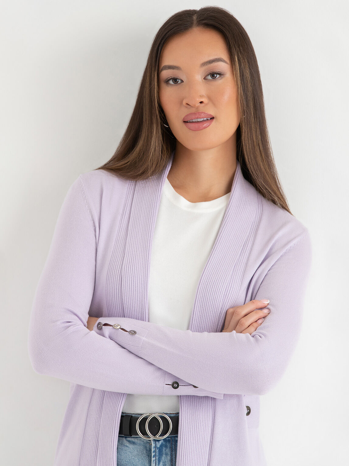 Tab button detail cardigan 2025