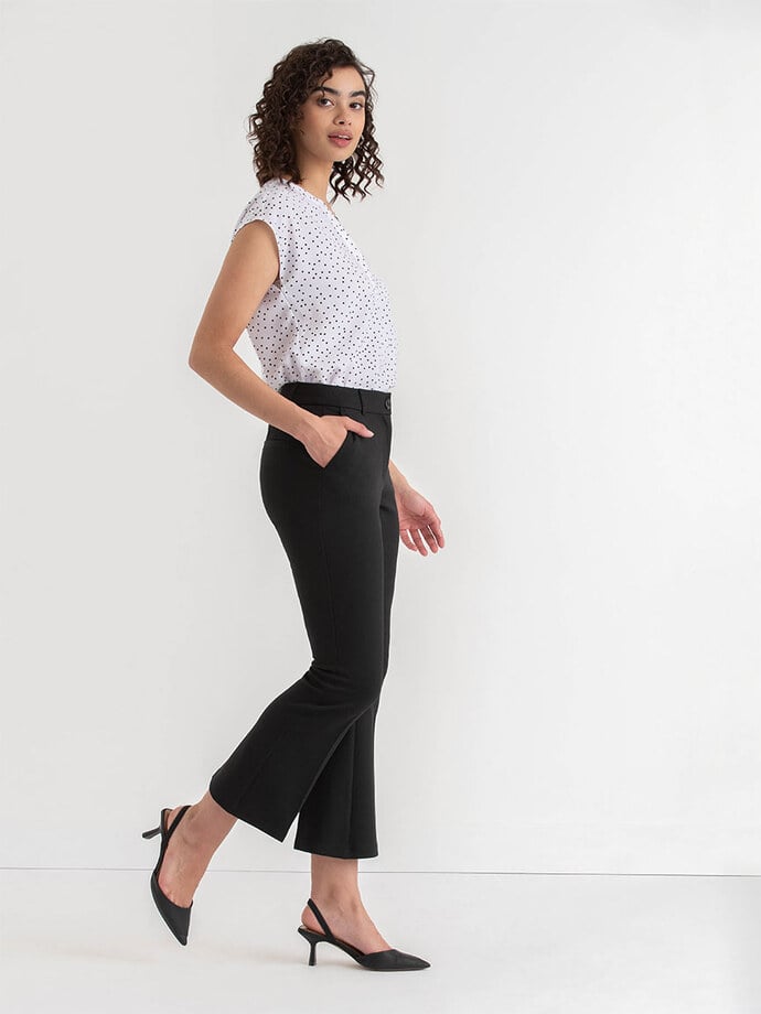 Flared Ankle Pants in Ponte Twill Image 3