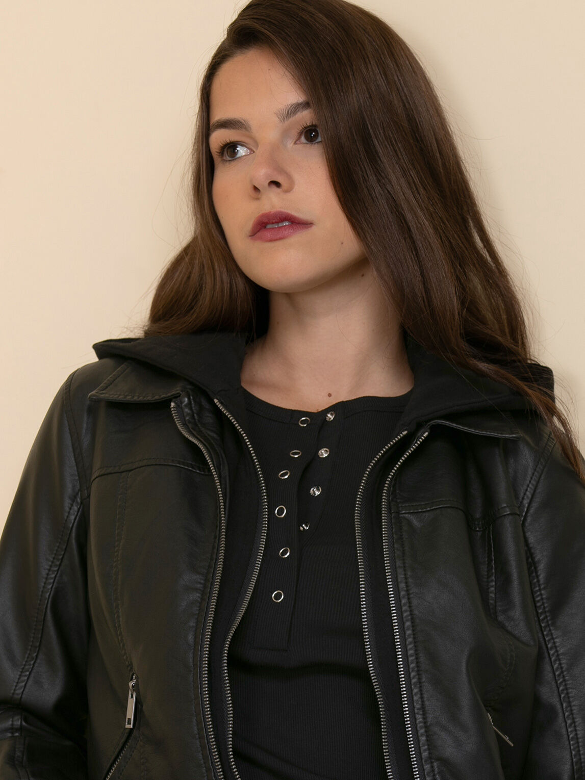 Sebby faux 2024 leather jacket
