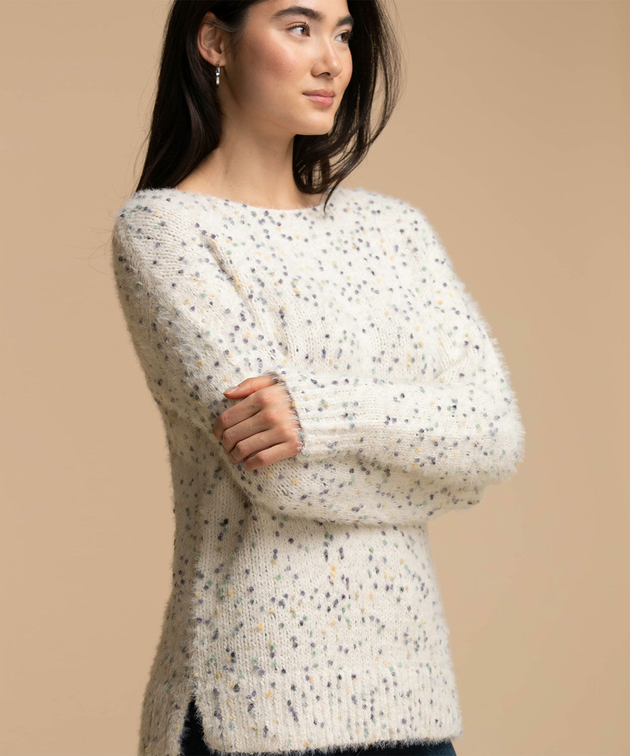 White confetti sweater 2025