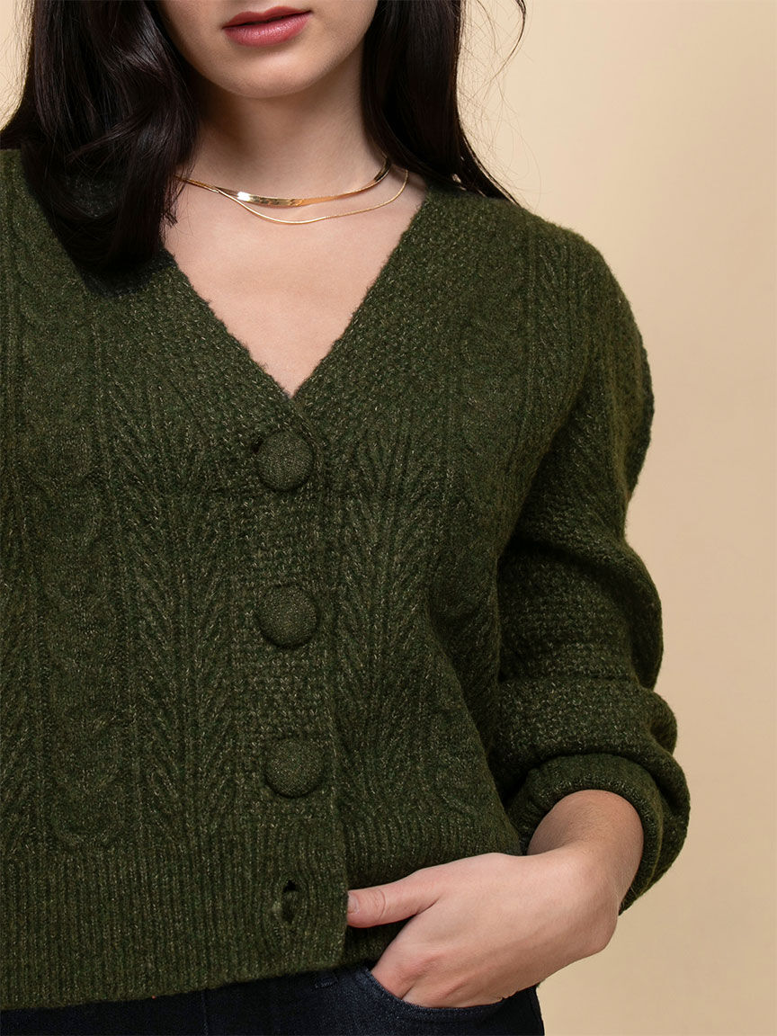 Puff sleeve cardigan sweater sales
