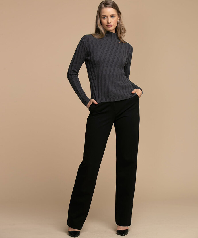 Femme By Design Ribbed Mock Neck Sweater Image 5