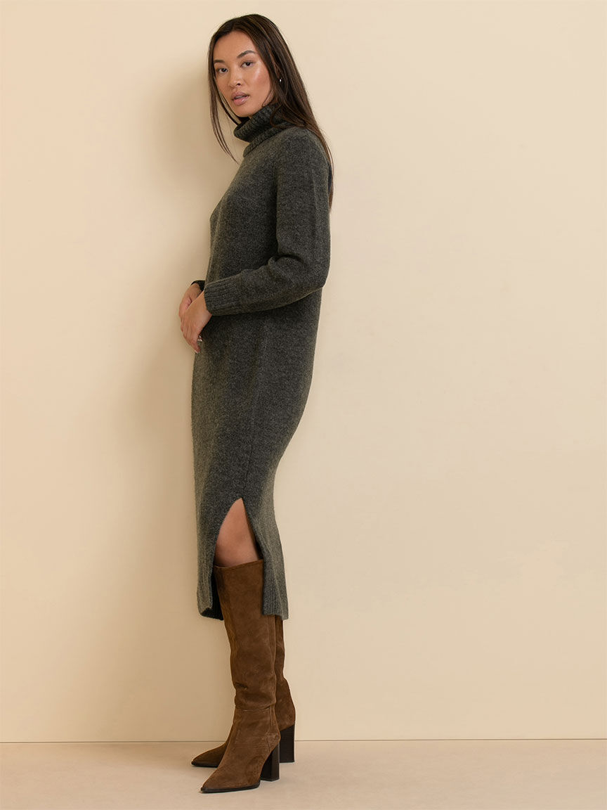 Grey turtleneck on sale sweater dress