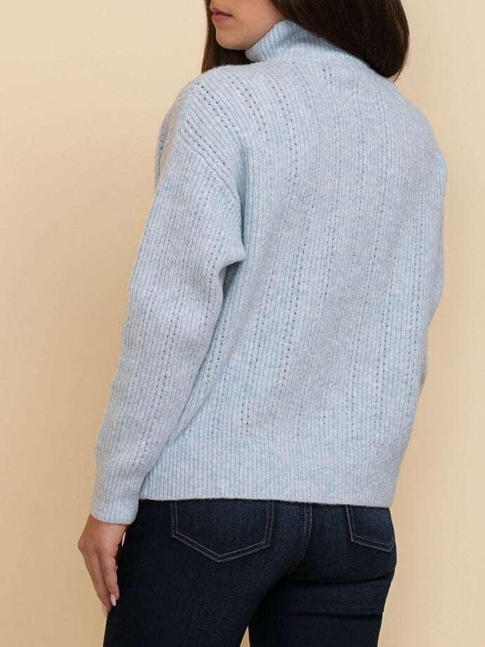 Wool-Blend Pointelle Quarter-Zip Sweater Image 5