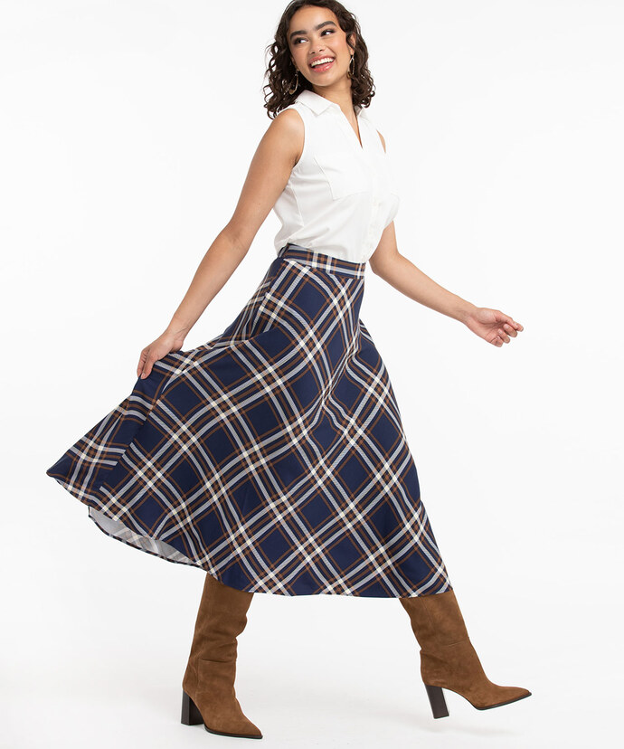 Plaid Midi Skirt Image 1