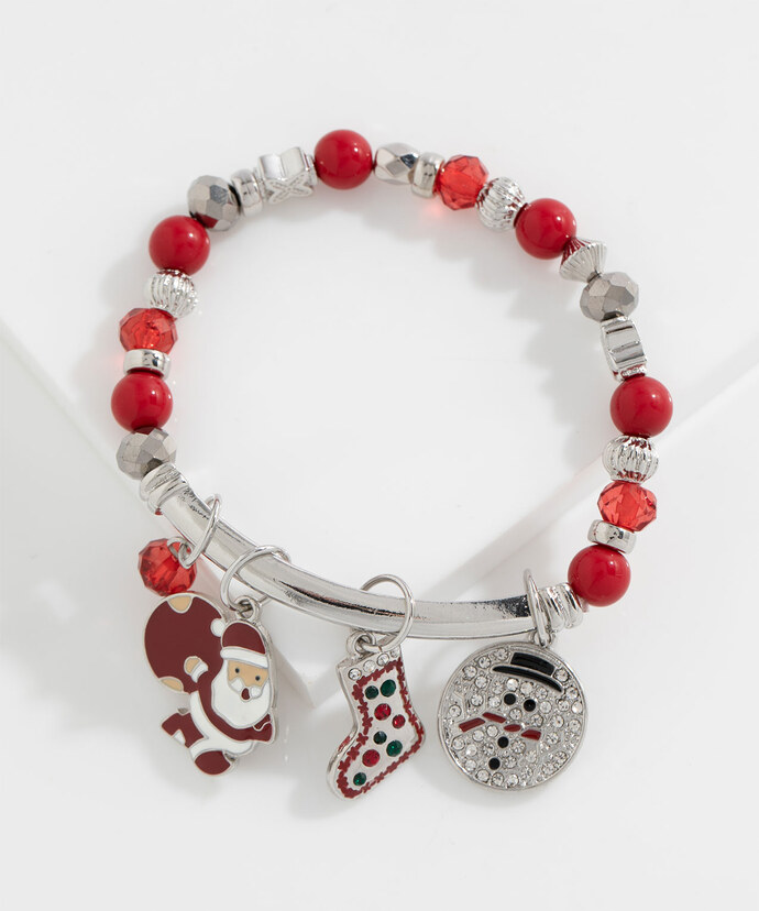 Beaded Christmas Charm Bracelet Image 1