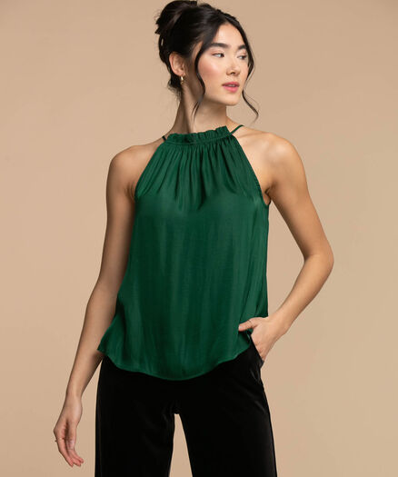 Sleeveless Halter Top, Rainforest Sleeveless Halter Top, Rainforest