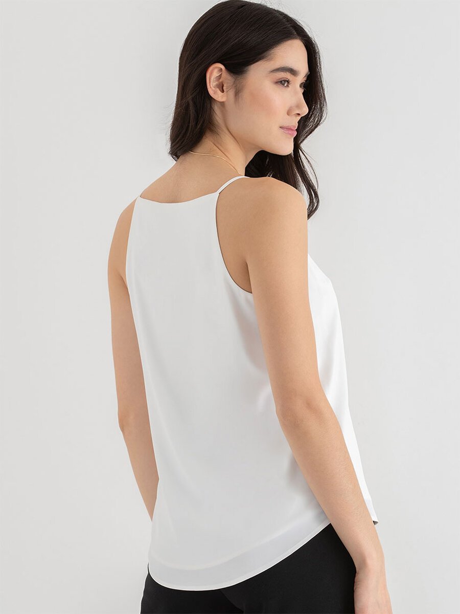 Strappy V-Neck Tank with Button