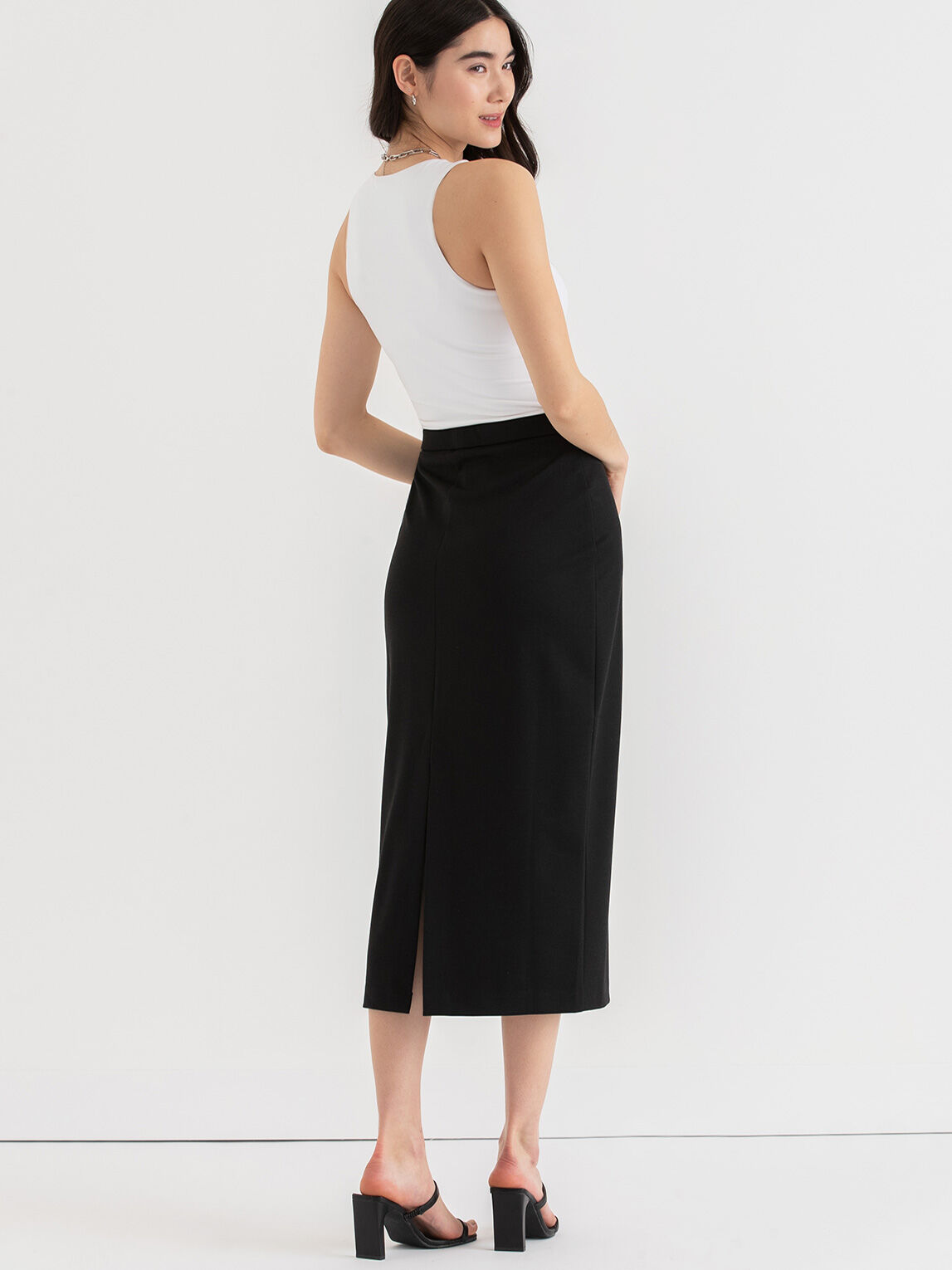 Black skirt midi length deals