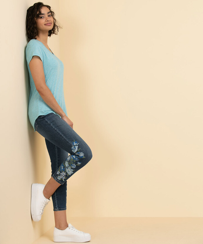 Skylar Skinny Skimmer Jean with Embroidery Image 1