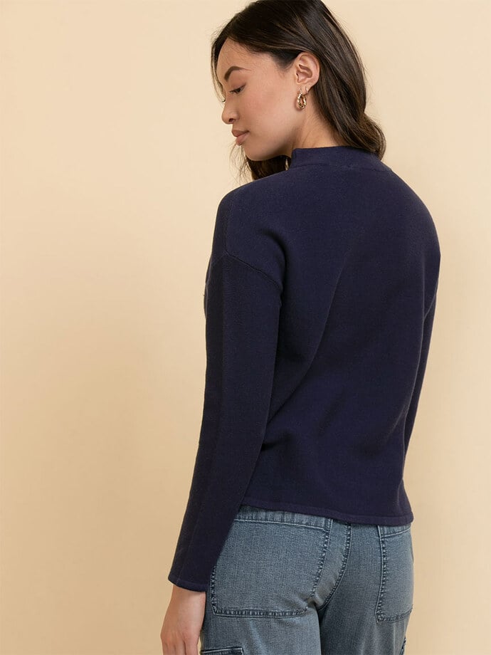Mock Neck Cotton Sweater Image 5