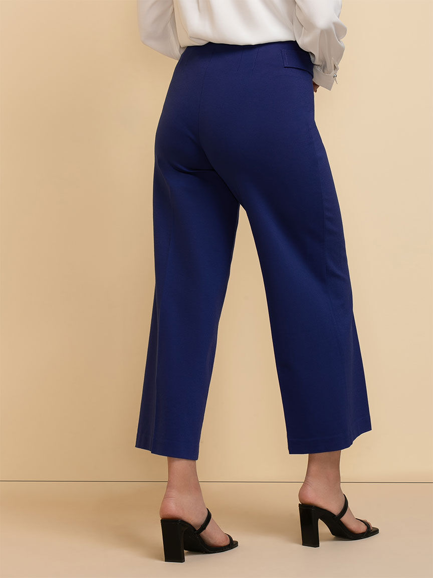 Ponte Pull On Wide Leg Crop Pant