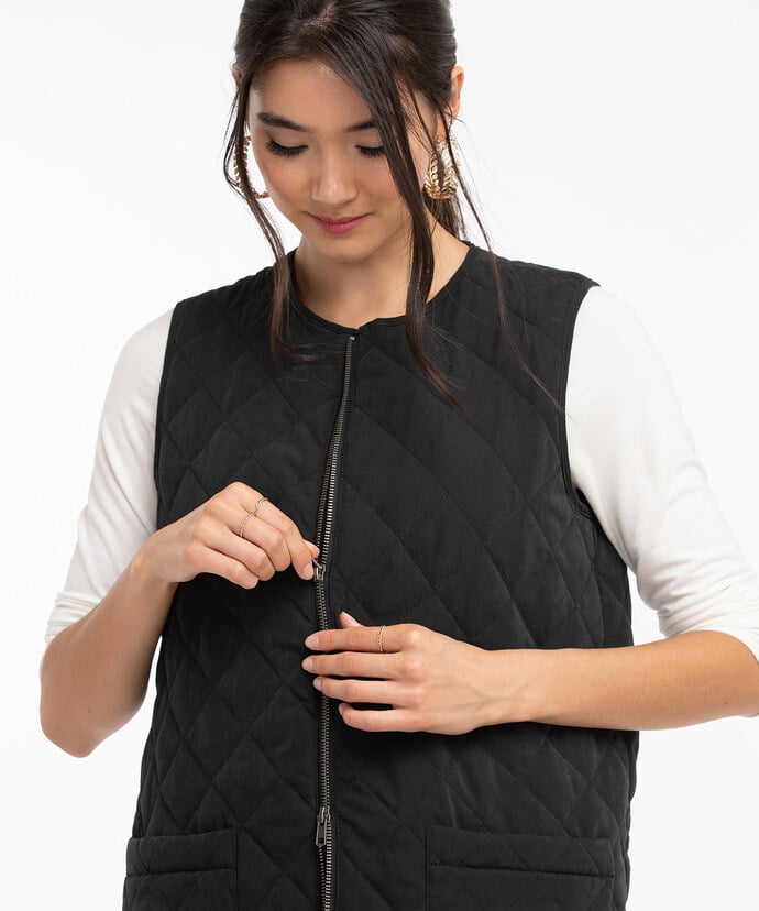 Quilted Zip Front Vest Image 2