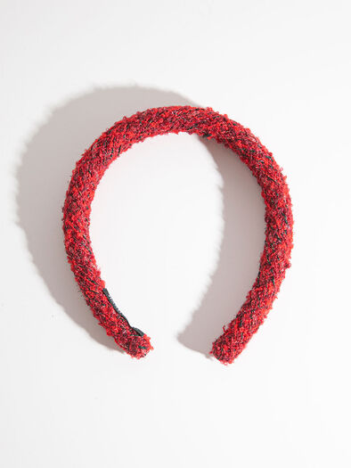 Tweed Headband, Red Tweed Headband, Red