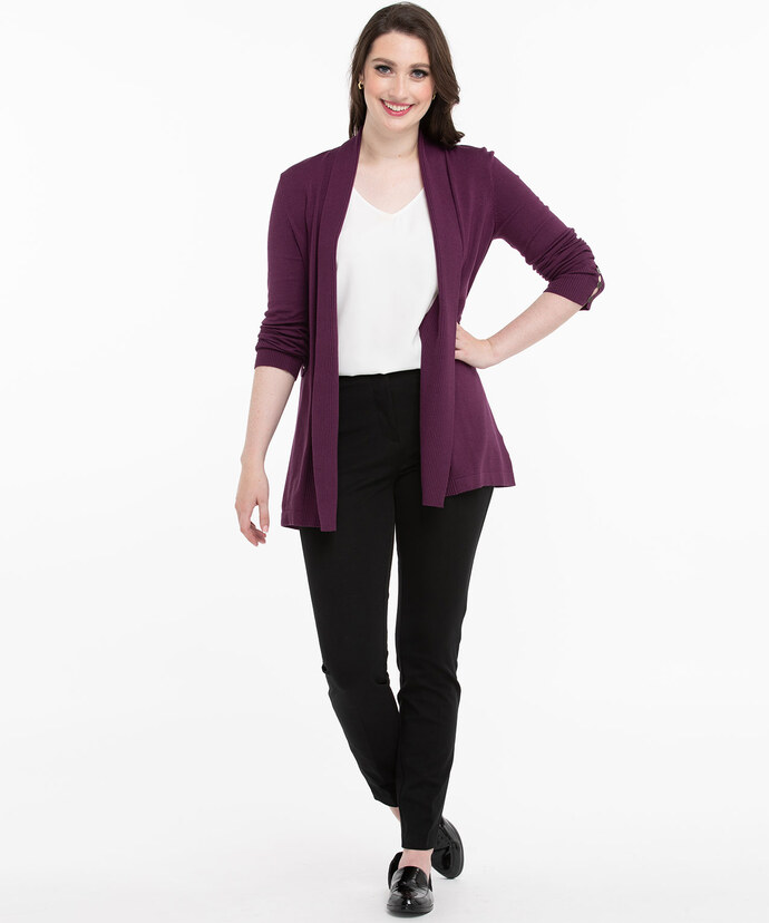 Open Front Side Tab Cardigan Image 2
