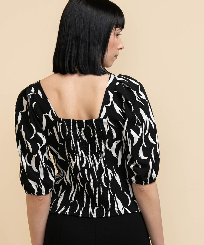 Puff-Sleeve Square Neck Blouse Image 4