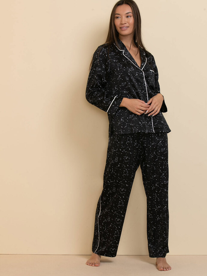 Classic Satin Pajama Set Image 3