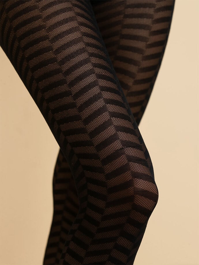 Chevron Patterned Tights Image 2