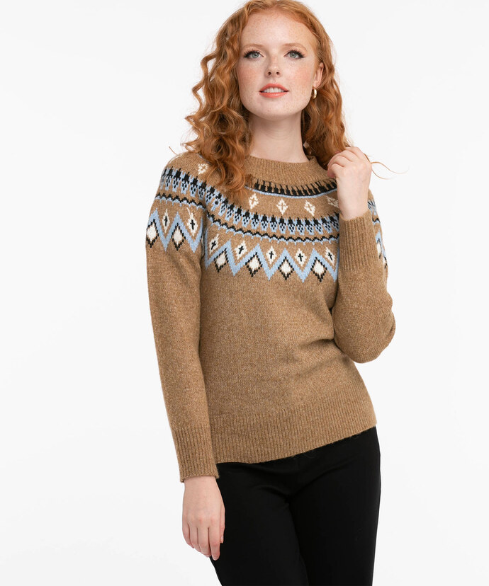 Fair Isle Mock Neck Sweater Image 2