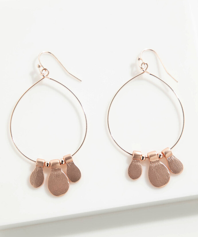Rose Gold Drop Hoop with Ovals Image 1