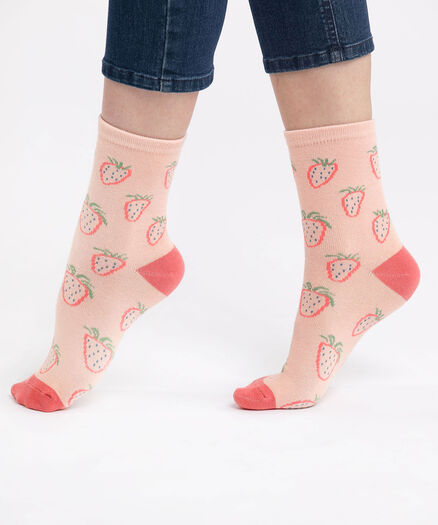 Pink Strawberry Socks, Pink Pink Strawberry Socks, Pink