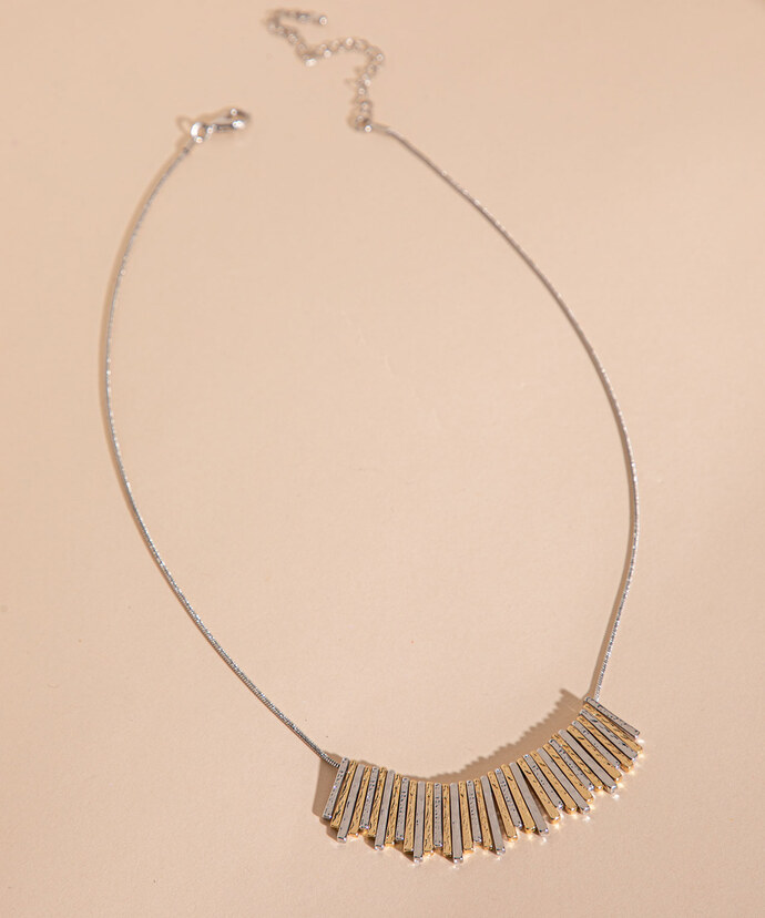 Short Mixed Metal Statement Necklace Image 2