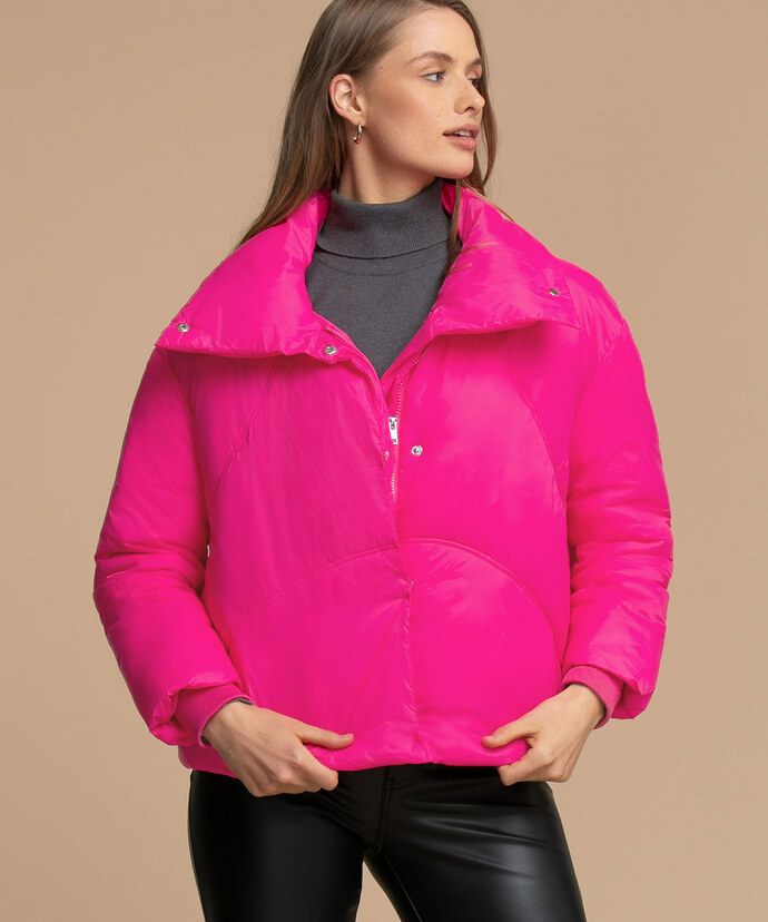 Snap Front Puffer Jacket Image 1