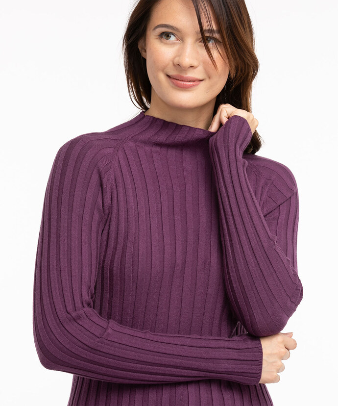 EcoVero™ Mock Neck Ribbed Sweater Image 4