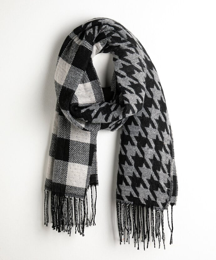 Houndstooth-Check Scarf Image 1