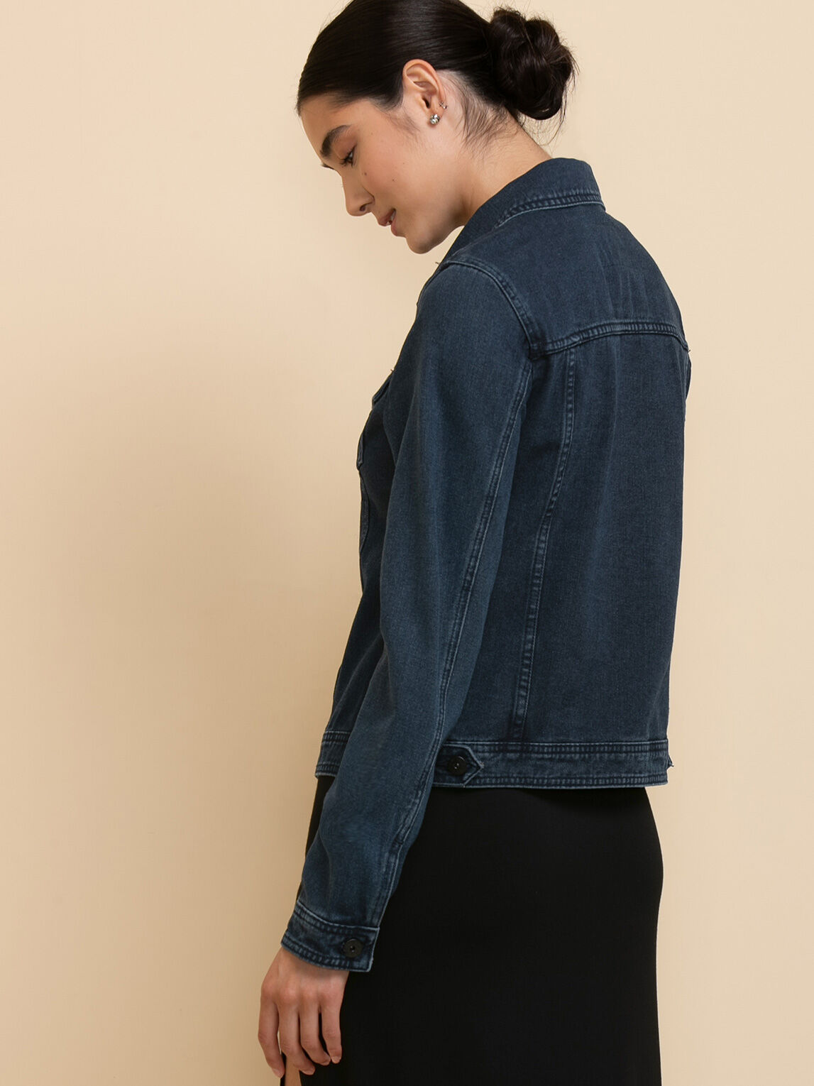 Dark jean jacket discount