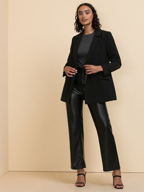 Relaxed Crepe 2-Button Blazer