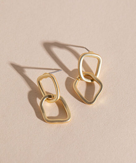 Small Chain Link Drop Earrings, Gold Small Chain Link Drop Earrings, Gold