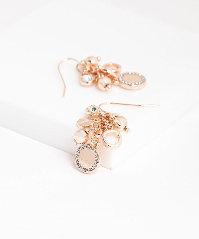 Rose Gold Dangly Charm Earring Image 2