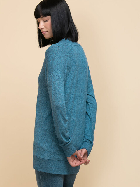Long Button-Front Cardigan