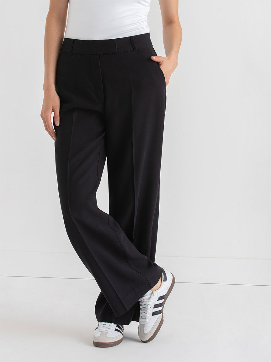 Black straight leg trousers with pockets best sale