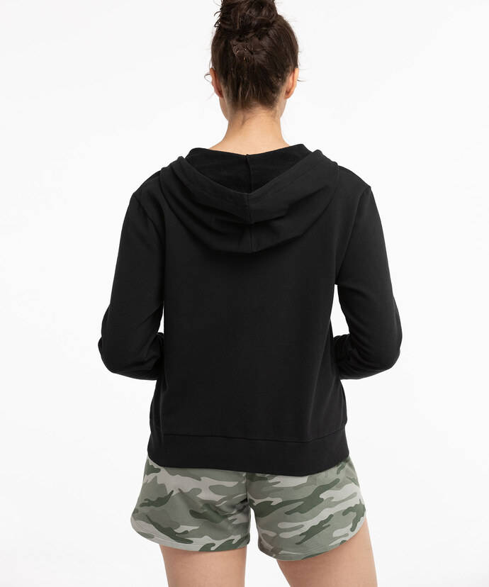 French Terry Zip Front Hoodie Image 3