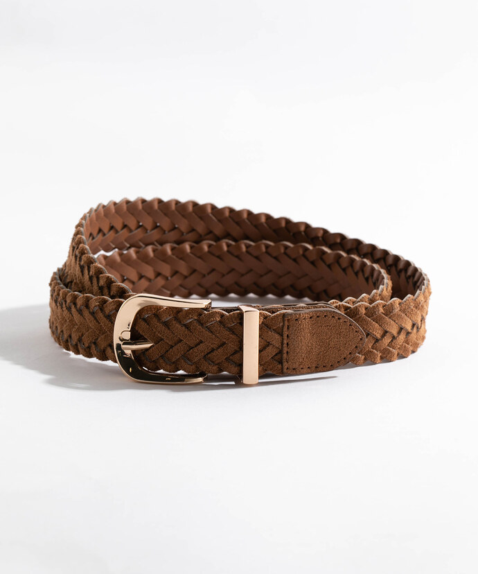 Faux Suede Braided Belt Image 1