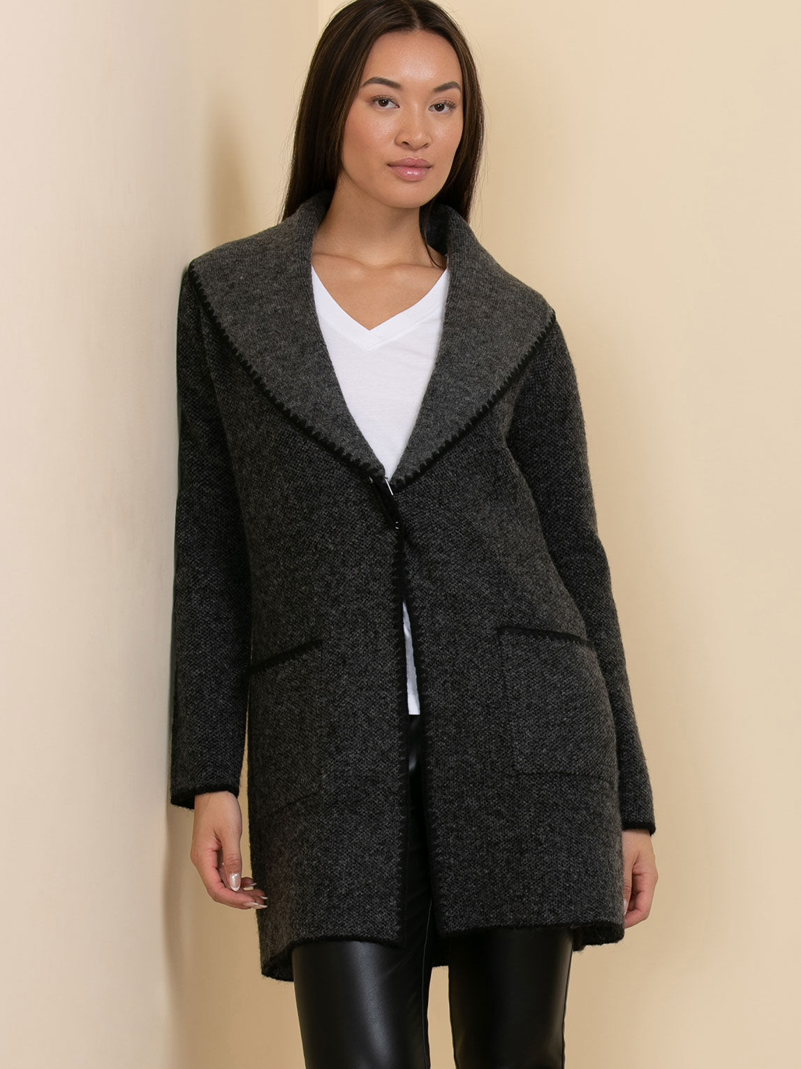 Shawl collar sales cardigan women's