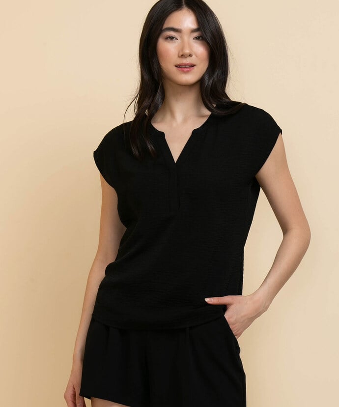 Linny Extend Sleeve Henley Blouse Image 3