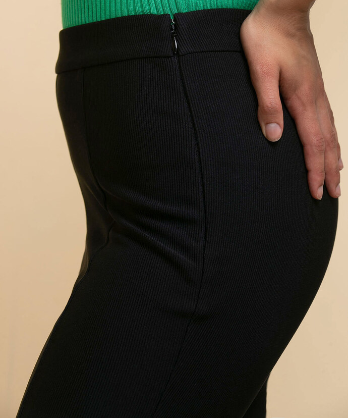 Front Slit Flare Pant in Ottoman Rib Image 5