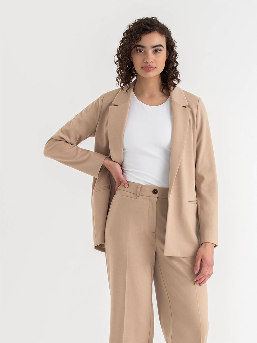 Relaxed Open Blazer in Ponte Twill